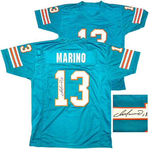 Miami Dolphins Dan Marino Autographed Teal Jersey Beckett BAS QR Stock #227329