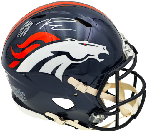 Russell Wilson & Jerry Jeudy Autographed Denver Broncos Blue Full Size Authentic Speed Helmet Fanatics Holo Stock #227926