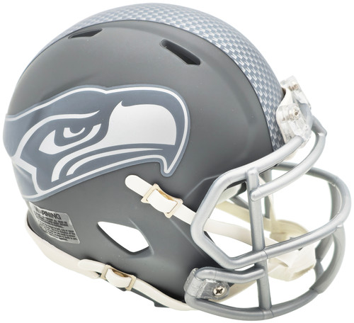 Unsigned Seattle Seahawks Slate Silver Speed Mini Helmet Stock #227959