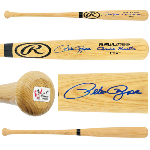 Pete Rose Autographed Blonde Rawlings Pro Baseball Bat Cincinnati Reds "Charlie Hustle" PR Holo Stock #228084