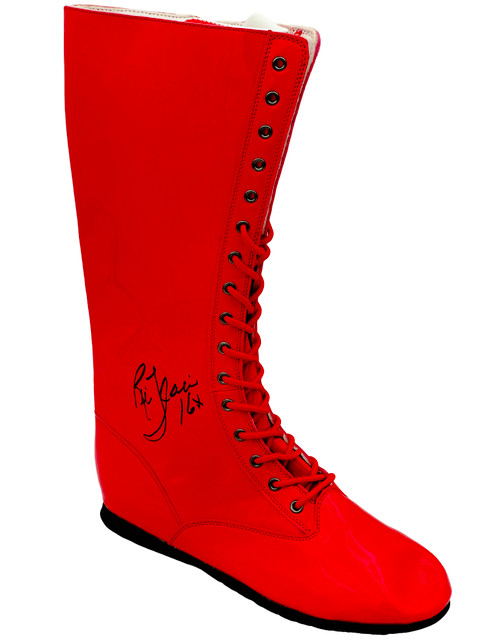 Ric Flair Autographed Red Right Footed Boot/Shoe WWE "16x" JSA Stock #228116