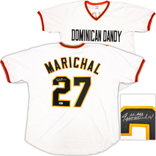 San Francisco Giants Juan Marichal Autographed White Jersey Beckett BAS Witness Stock #228081