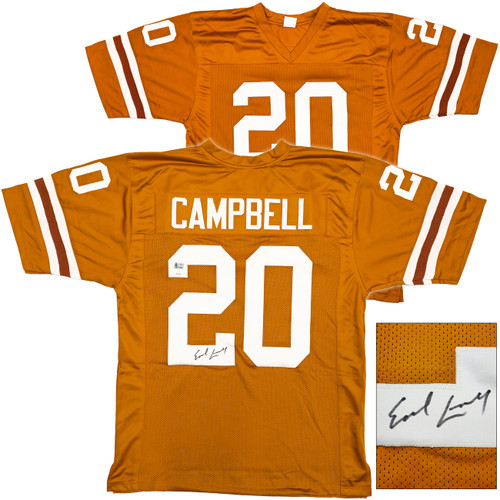 Texas Longhorns Earl Campbell Autographed Orange Jersey JSA Stock #228965