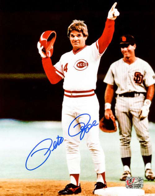 Pete Rose Autographed 8x10 Photo Cincinnati Reds Hit King PR Holo Stock #229033