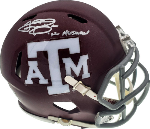Johnny Manziel Autographed Texas A&M Aggies Maroon Speed Mini Helmet "12 Heisman" Beckett BAS Stock #130341
