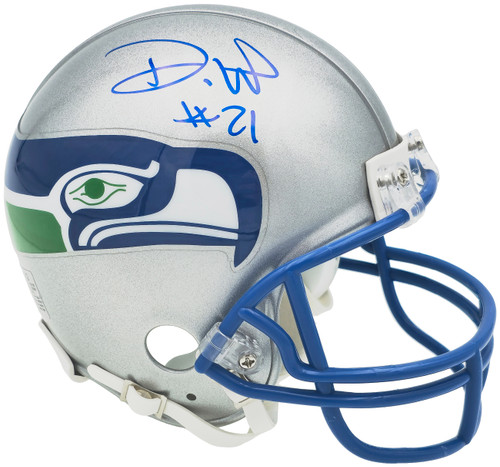 Devon Witherspoon Autographed Seattle Seahawks Silver 83-01 Throwback Mini Helmet MCS Holo Stock #229504