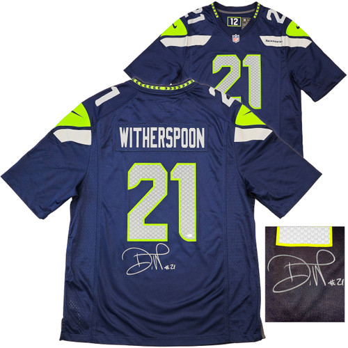 Seattle Seahawks Devon Witherspoon Autographed Blue Nike Jersey Size XL MCS Holo Stock #229508