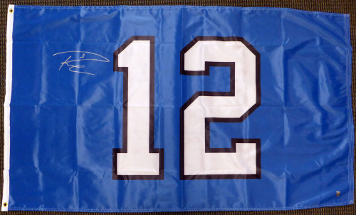 Russell Wilson Autographed Seattle Seahawks 12th Man 3x5 12 Flag RW Holo Stock #130716