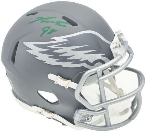 Jalen Carter Autographed Philadelphia Eagles Slate Gray Speed Mini Helmet Beckett BAS Witness Stock #229518