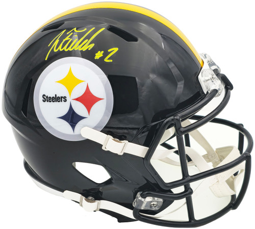 Justin Fields Autographed Pittsburgh Steelers Black Full Size Speed Replica Helmet Beckett BAS Witness Stock #229524