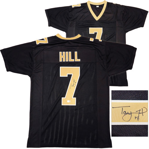 New Orleans Saints Taysom Hill Autographed Black & Gold Jersey Beckett BAS QR Stock #229528