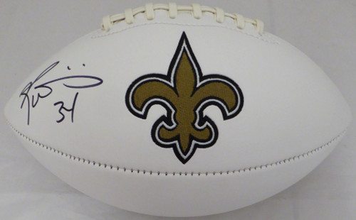 Ricky Williams Autographed New Orleans Saints White Logo Football Beckett BAS Stock #131952