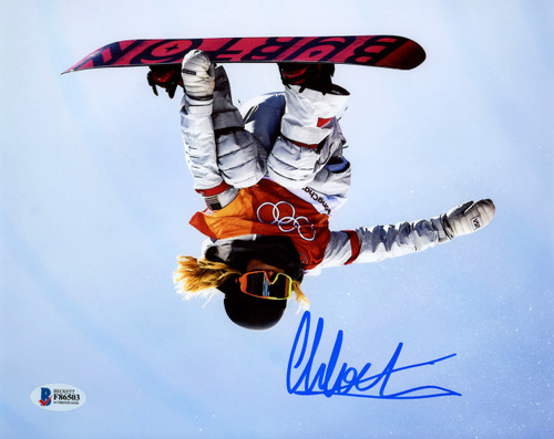 Chloe Kim Autographed 8x10 Photo Team USA Women's Snowboarding 2018 Winter Olympics Beckett BAS Stock #144534