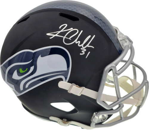 Kam Chancellor Autographed Seattle Seahawks Flat Matte Black Full Size Replica Helmet In Silver MCS Holo Stock #148370