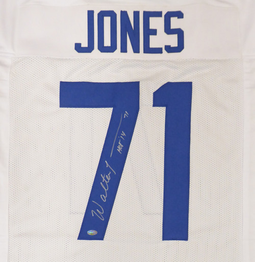 Seattle Seahawks Walter Jones Autographed White Jersey "HOF '14" MCS Holo Stock #157868