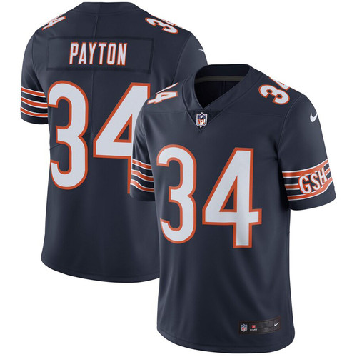 Walter Payton Unsigned Chicago Bears Blue Twill Nike Jersey Size M Stock #158820