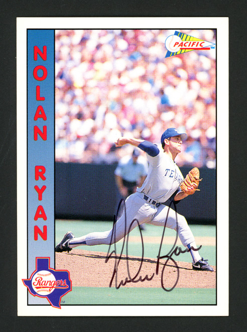 Nolan Ryan Autographed 1992 Pacific Card #1 Texas Rangers Stock #177115