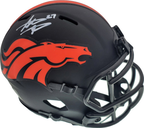 Steve Atwater Autographed Eclipse Black Denver Broncos Speed Mini Helmet Beckett BAS Stock #177485