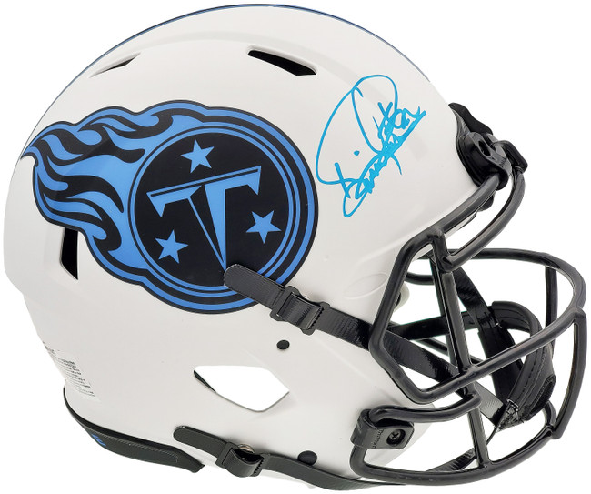 Derrick Henry Autographed Tennessee Titans Lunar Eclipse White Full Size Authentic Speed Helmet Beckett BAS QR Stock #196614