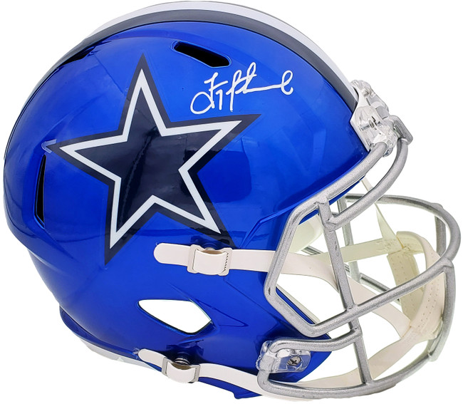 Troy Aikman Autographed Dallas Cowboys Flash Blue Full Size Replica Speed Helmet Beckett BAS QR Stock #197456