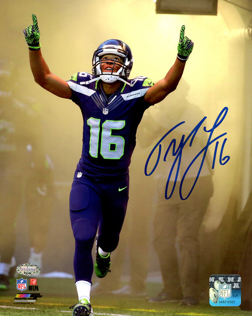 Tyler Lockett Autographed 8x10 Photo Seattle Seahawks Tunnel MCS Holo Stock #209192