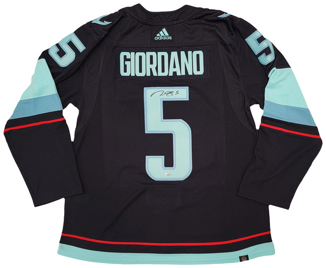 Seattle Kraken Mark Giordano Autographed Navy Adidas Authentic Jersey Size 54 Captain & Inaugural Season Patch Fanatics Holo Stock #210529