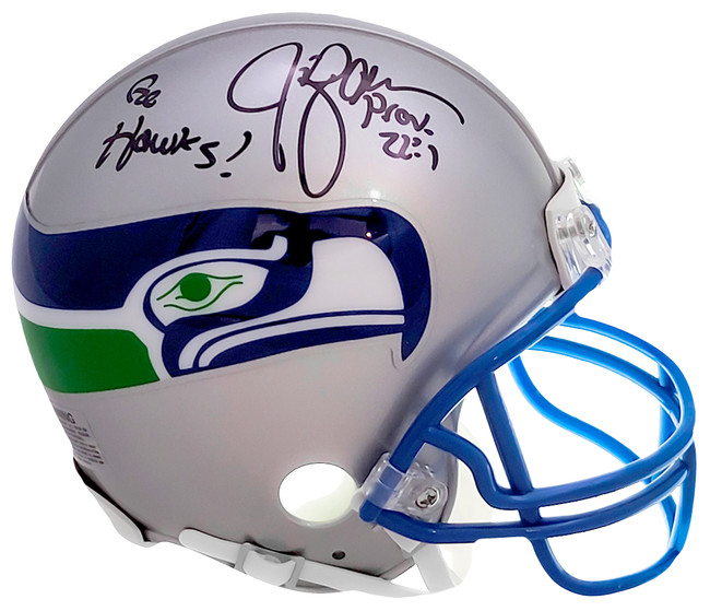 Jim Zorn Autographed Seattle Seahawks Silver Throwback (1983-2001) Mini Helmet "Go Hawks" MCS Holo Stock #211095