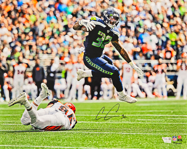 Chris Carson Autographed 16x20 Photo Seattle Seahawks Fanatics Holo Stock #215884