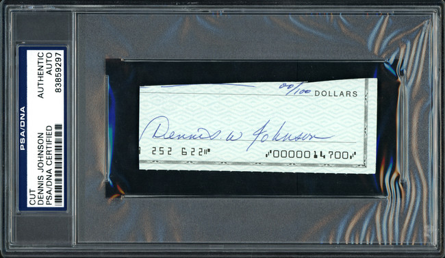 Dennis Johnson Autographed Cut Signature From Check Seattle Sonics PSA/DNA Stock #99216