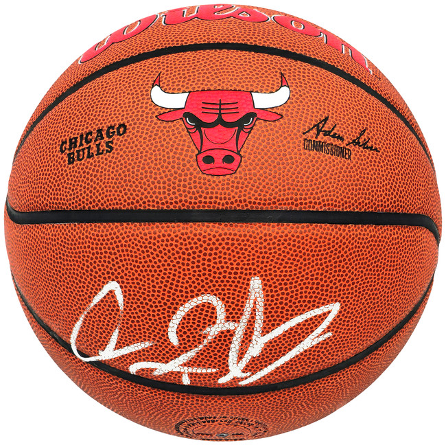 Dennis Rodman Autographed Composite Leather Chicago Bulls Logo Basketball Beckett BAS Witness Stock #224809