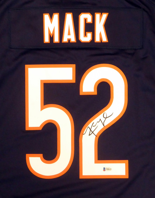 Chicago Bears Khalil Mack Autographed Blue Nike Jersey Size XL Beckett BAS Stock #148305