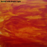 White Opal Swirled with Light & Dark Orange (27D-6) - 6" x 12"