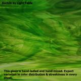 Light & Dark Green with White Wispy (WO708) - 12" x 12" Sheet