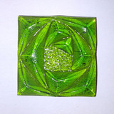 Pressed Glass Rosette - Bright Green