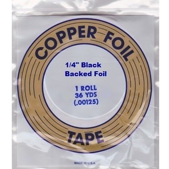 EDCO 1/4" Black Backed Copper Foil for Stained Glass National Stained