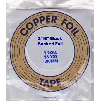 Copper Foil, Black Back by Edco, 3/16 X 36 Yard Roll, Made in USA 