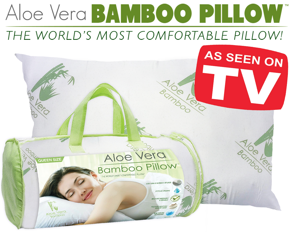 Bamboo Aloe Vera Memory Foam Pillow Comfort Sleeping Queen