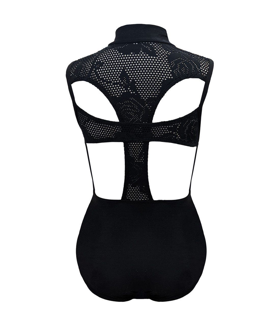Motionwear - Sophique Zip Front Mock Neck T Back Leo V3.19