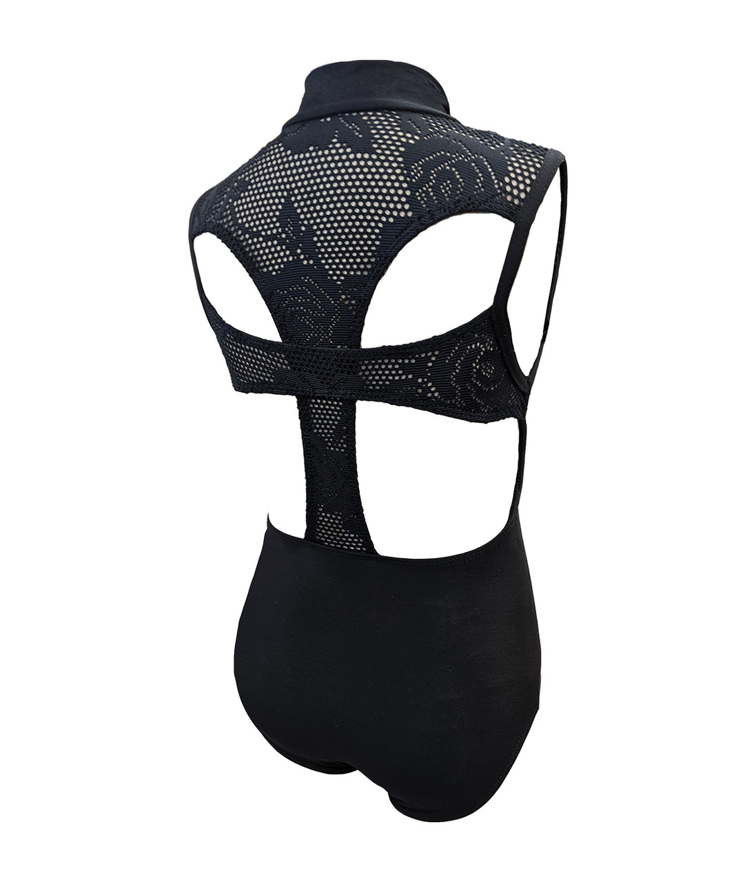 Motionwear - Sophique Zip Front Mock Neck T Back Leo V3.19