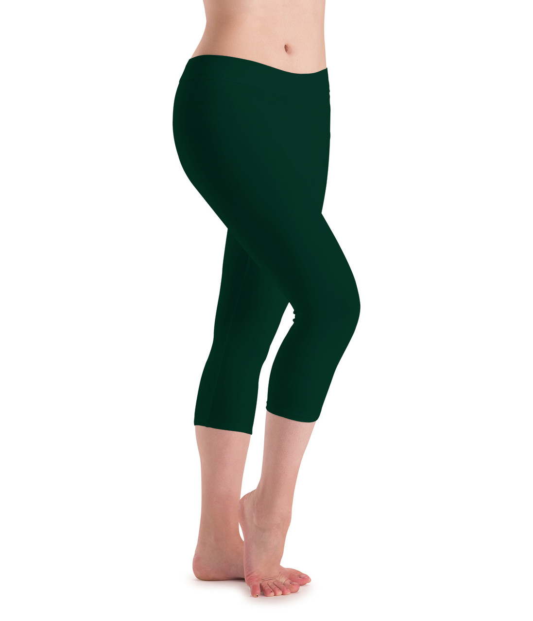Gayhay High Waisted Capri Leggings for Women - Soft Slim Tummy Control -  Exercise Pants for Running Cycling Yoga Workout (Dark Green, Small-Medium)  