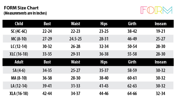 Motionwear Size Chart & Sizing | How to Measure