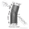 Exhaust Elbow 4in 15 Deg OD-OD ALZ