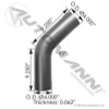 Exhaust Elbow 45 Deg 4in OD-OD