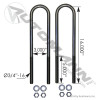 U Bolt Kit RND 3/4in X 3in X 16in