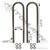 U Bolt Kit RND 3/4in X 4in X 18-3/8in