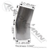 Exhaust Elbow 5in 15 Deg OD-OD ALZ
