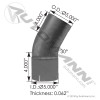 Exhaust Elbow 30 Deg 5in ID-OD