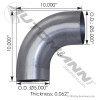 Exhaust Elbow 90 Deg 5in OD-OD