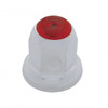 33mm X 2" Chrome Steel Reflector Nut Cover With Flange - Red