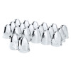 1-1/2" X 2-3/4" Chrome Plastic Bullet Nut Covers With Flange - Push-On (Color Box of 20)